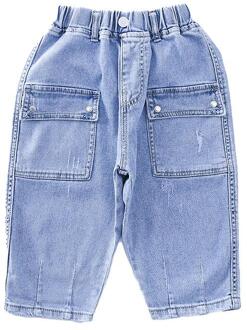 Kids Jongens Jeans Shorts Zomer Kinderen Denim Korte Broek Baby Jongens Toevallige Lichte Kleur Cowboy Broek Dunne Stretch Jeans 160