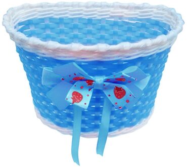 Kids Jongens Meisjes Fiets Opslag Scooter Handgreep Carrier Fiets Mand Voor Bag Achter Fietsen Opknoping Fiets Strik Mand blauw