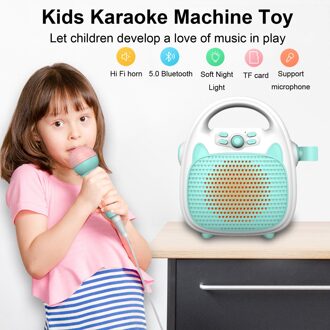 Kids Karaoke Machine Speelgoed, Draadloze Bluetooth Speaker Met Microfoon En Led Verlichting Voor Kinderen Party Carnaval Machine Speelgoed blauw