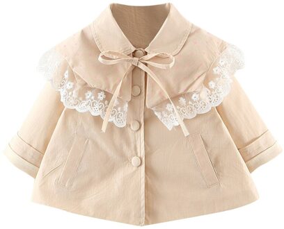 Kids Kleding Peuter Baby Kinderen Meisjes Solid Lace Winddicht Jas Uitloper Casual Kleding Jassen Voor Meisjes Jassen Uitloper Beige / XL