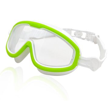 Kids Kleurrijke Zwembril Siliconen Anti Fog Uv Shield Zwemmen Bril Wide View Zwemmen Gear Voor Jongens Meisjes groen