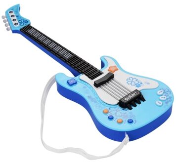 Kids Little Guitar with Rhythm Lights and Sounds Fun Educational Musical Instruments Electric Guitar Toy for Toddlers Children Boys and Girls Blue