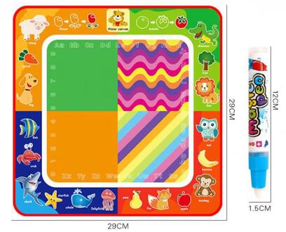 Kids Magic Water Drawing Doek Met Doodle Schilderij Pen Water Schilderen Mat Voor Kinderen Vroege Onderwijs Graffiti Tekening Speelgoed 29x29 cm