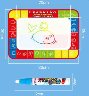 Kids Magic Water Drawing Doek Met Doodle Schilderij Pen Water Schilderen Mat Voor Kinderen Vroege Onderwijs Graffiti Tekening Speelgoed 30x20 cm
