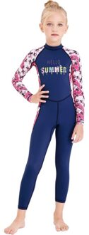 Kids Meisjes Jongens Duikpak Anti-Proof Wetsuit Kinderen Houden Warm Een Stuk Lange Mouwen Swimwearym blauw / Xxl