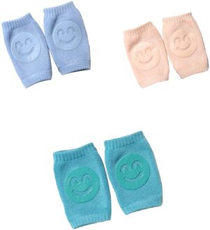 Kids Meisjes Non Slip Kruipen Elleboog Zuigelingen Peuters Baby Accessoires Glimlach Knee Pads Protector Veiligheid Kneepad Been Warmer wit