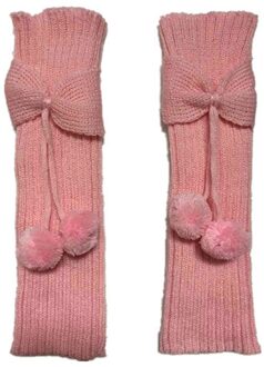 Kids Meisjes Strik Pompom Knit Beenwarmers Boot Sokken Manchetten Toppers Kerstcadeaus Botas Feminina Носки Женские Набор roze