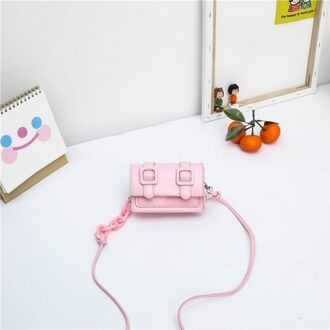 Kids Mini Bag Leuke Candy Kleur Portemonnees En Handtassen Voor Meisjes Kleine Coin Pouch Meisje Clutch Purse Roze
