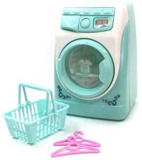 Kids Mini Simulatie Licht Elektrische Wasmachine Mand Pretend Play Game Speelgoed Set groen