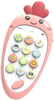 Kids Mobiele Telefoon Speelgoed Multifunctionele Simulatie Vroege Jeugd Puzzel Educatief Touch Screen Muziek Telefoon Speelgoed roze