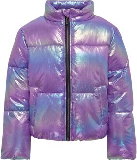 KIDS ONLY Celine Metallic Short Puffer Winterjas Meisjes paars - geel - blauw - 158