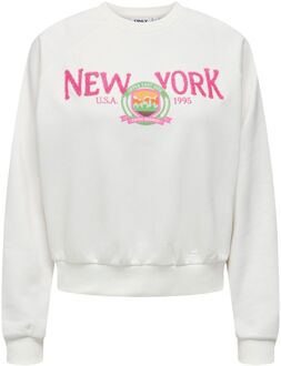 KIDS ONLY Goldie NYC Sweater Meisjes wit - roze - groen - 146/152