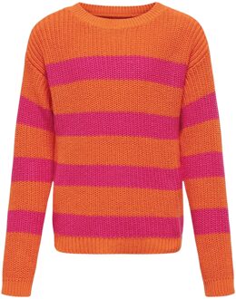 KIDS ONLY Sif Striped Trui Meisjes oranje - roze - 134/140