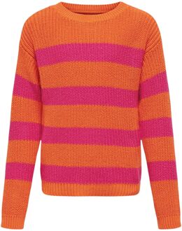 KIDS ONLY Sif Striped Trui Meisjes oranje - roze - 158/164
