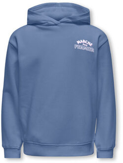 KIDS ONLY winter hoodie meisjes - blauw - KogHollylife - loose fit - maat 110/116