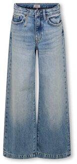 KIDS ONLY winter jeansbroek meisjes - blauw - KogBroome - wide leg fit - maat 140