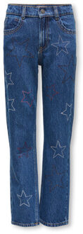 KIDS ONLY winter jeansbroek meisjes - blauw - KogCarly - straight fit - maat 116