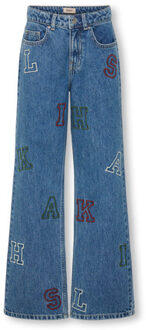 KIDS ONLY winter jeansbroek meisjes - blauw - KogJuicy - wide leg fit - maat 116