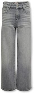KIDS ONLY winter jeansbroek meisjes - grijs - KogCobain - wide leg fit, glitter steentjes - maat 128