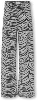 KIDS ONLY winter jeansbroek meisjes - roze - KogHope - wide leg fit, zebra - maat 116