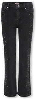KIDS ONLY winter jeansbroek meisjes - zwart - KogJuicy - wide leg fit, glitter steentjes - maat 128