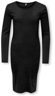 KIDS ONLY winter jurk meisjes - zwart - KogTrinny - tight fit - glitter - maat 110/116
