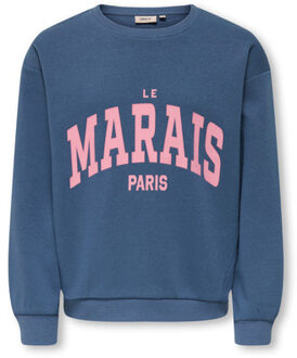 KIDS ONLY winter sweater meisjes - blauw - KogMarisa - oversize fit - maat 122/128
