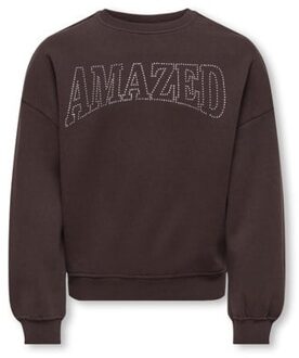 KIDS ONLY winter sweater meisjes - bruin - KogKiki - oversize fit - maat 110/116