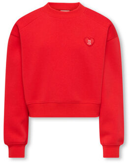 KIDS ONLY winter sweater meisjes - rood - KogEvelisa - cropped fit - maat 122/128