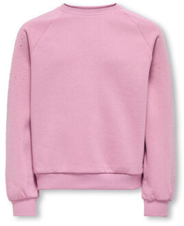 KIDS ONLY winter sweater meisjes - roze - KogZenna - oversize fit, glitter steentjes - maat 110/116