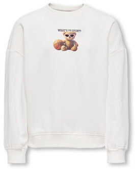 KIDS ONLY winter sweater meisjes - wit - KogBila - oversize fit - maat 110/116