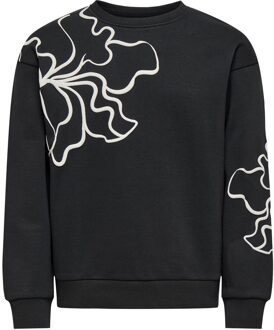 KIDS ONLY winter sweater meisjes - zwart - KogOdessa - loose fit - maat 110/116