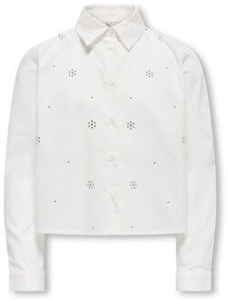 KIDS ONLY winter t-shirt meisjes - wit - KogClara - oversize fit - maat 128