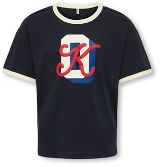 KIDS ONLY winter top meisjes - blauw - KogPella - loose fit, korte mouw - maat 110/116