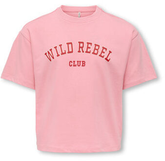 KIDS ONLY winter top meisjes - roze - KogJasmine - box fit, korte mouw - maat 110/116