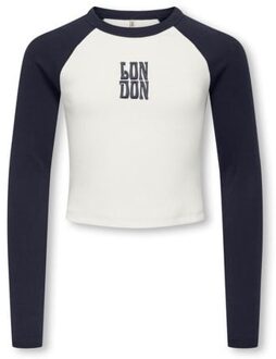 KIDS ONLY winter top meisjes - wit - KogBina - slim fit, longsleeve - maat 110/116