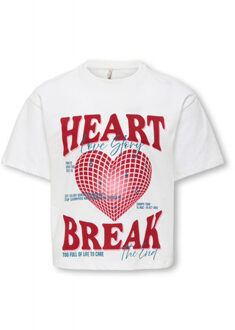 KIDS ONLY winter top meisjes - wit - KogJasmine - box fit, korte mouw - maat 110/116