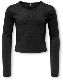 KIDS ONLY winter top meisjes - zwart - KogTrinny - tight fit, longsleeve, glitter - maat 110/116