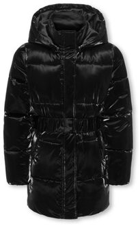 KIDS ONLY winter winterjas meisjes - zwart - KogElise - puffer, lang, riem - maat 116