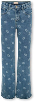 KIDS ONLY zomer jeans broek meisjes - wide fit - medium blauw denim - Kogjuicy - Maat 152