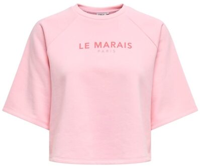 KIDS ONLY zomer shirt S/S meisjes - print - roze - Kogcora - Maat 122