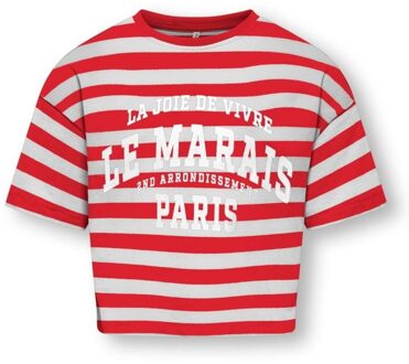 KIDS ONLY zomer t-shirt S/S meisjes - loose fit - rood - Kogolivia - Maat 110/116