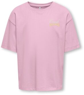 KIDS ONLY zomer t-shirt S/S meisjes - loose fit - roze - Koghelen - Maat 122/128