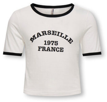 KIDS ONLY zomer t-shirt S/S meisjes - off wit - Kognina - Maat 122/128