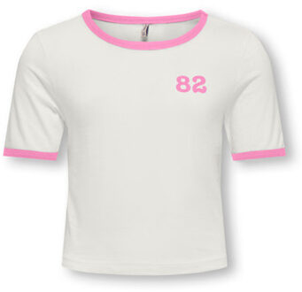 KIDS ONLY zomer t-shirt S/S meisjes - off wit - Kognina - Maat 122/128