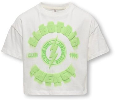 KIDS ONLY zomer t-shirt S/S meisjes - print - off wit - Kogdaphne - Maat 122/128