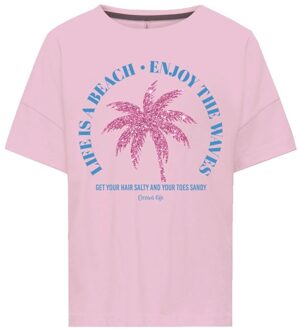 KIDS ONLY zomer t-shirt S/S meisjes - roze - Kogwilma - Maat 122/128