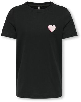 KIDS ONLY zomer t-shirt S/S meisjes - zwart - Kogsenna - Maat 110/116