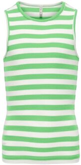 KIDS ONLY zomer top meisjes - rib gestreept - groen - Kogkenya - Maat 110/116