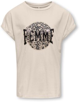 KIDS ONLY zomer top S/S meisjes - beige - Koglucy - Maat 110/116